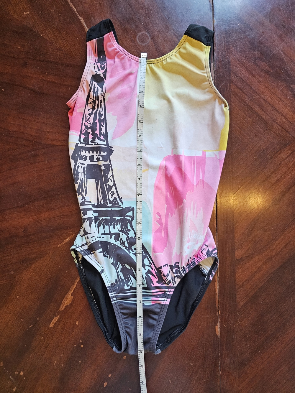 GK Elite Je T'aime Eiffel Tower Paris Print Gymnastics Leotard Child Medium
